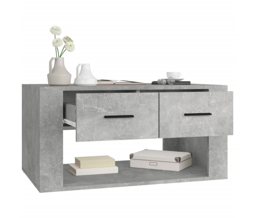 Mesa de centro madera contrachapada gris hormigón 80x50x40 cm