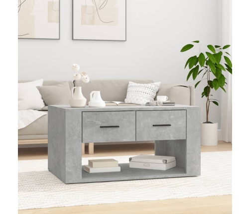 Mesa de centro madera contrachapada gris hormigón 80x50x40 cm