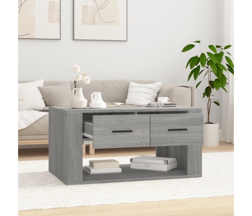 vidaXL Mesa de centro madera contrachapada gris Sonoma 80x50x40 cm