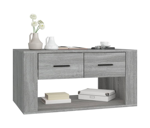 vidaXL Mesa de centro madera contrachapada gris Sonoma 80x50x40 cm