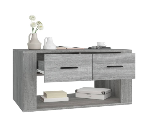 Mesa de centro madera contrachapada gris Sonoma 80x50x40 cm