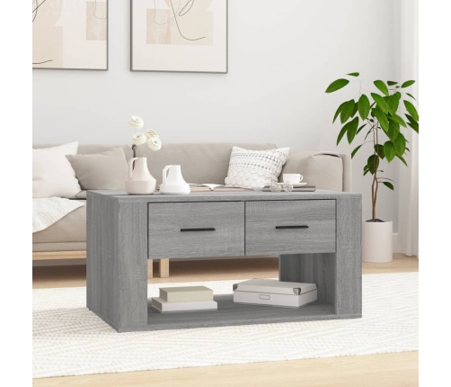 vidaXL Mesa de centro madera contrachapada gris Sonoma 80x50x40 cm