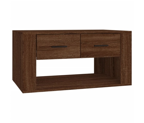 Mesa de centro madera contrachapada roble marrón 80x50x40 cm