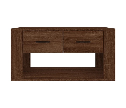 Mesa de centro madera contrachapada roble marrón 80x50x40 cm