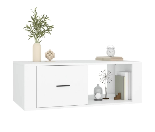 vidaXL Mesa de centro madera contrachapada blanco 100x50,5x35 cm