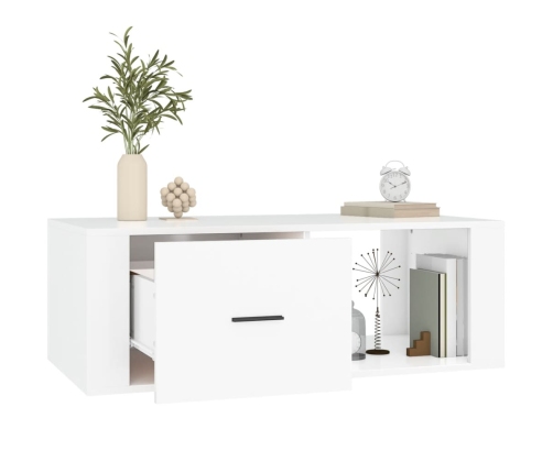 vidaXL Mesa de centro madera contrachapada blanco 100x50,5x35 cm