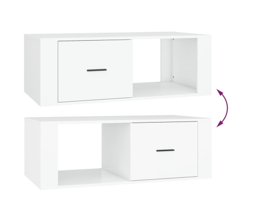 vidaXL Mesa de centro madera contrachapada blanco 100x50,5x35 cm