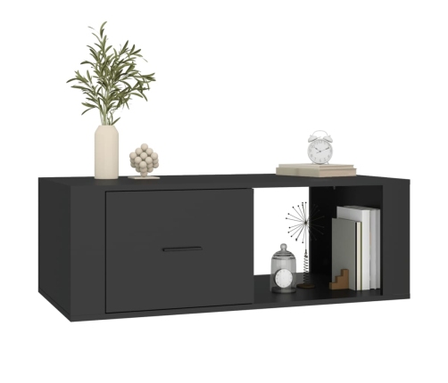 vidaXL Mesa de centro madera contrachapada negro 100x50,5x35 cm