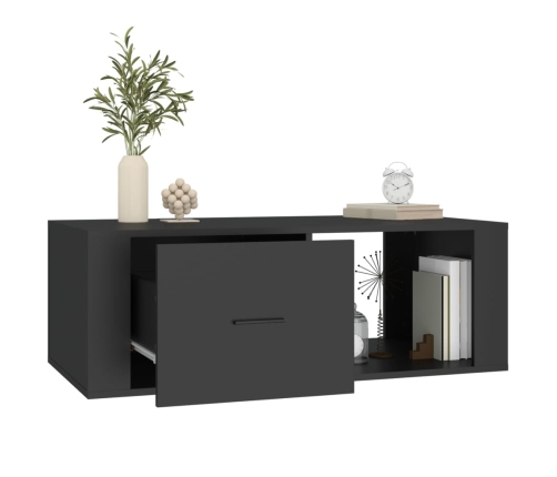 vidaXL Mesa de centro madera contrachapada negro 100x50,5x35 cm