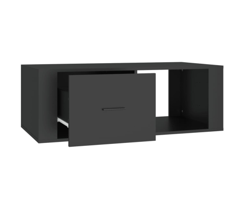 vidaXL Mesa de centro madera contrachapada negro 100x50,5x35 cm