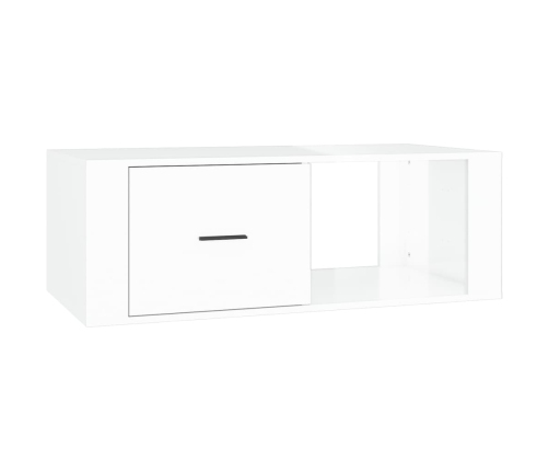 vidaXL Mesa de centro madera contrachapada blanco brillo 100x50,5x35cm