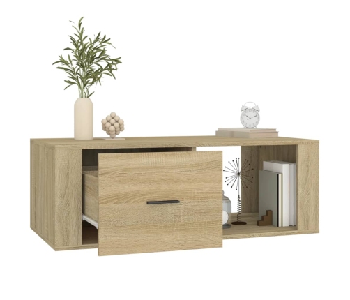 Mesa de centro madera contrachapada roble Sonoma 100x50,5x35 cm