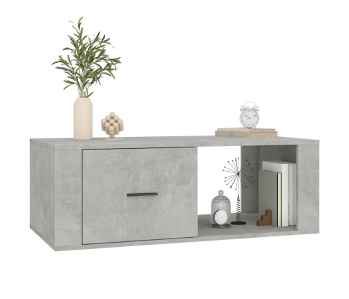 Mesa de centro madera contrachapada gris hormigón 100x50,5x35cm