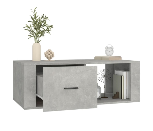 Mesa de centro madera contrachapada gris hormigón 100x50,5x35cm