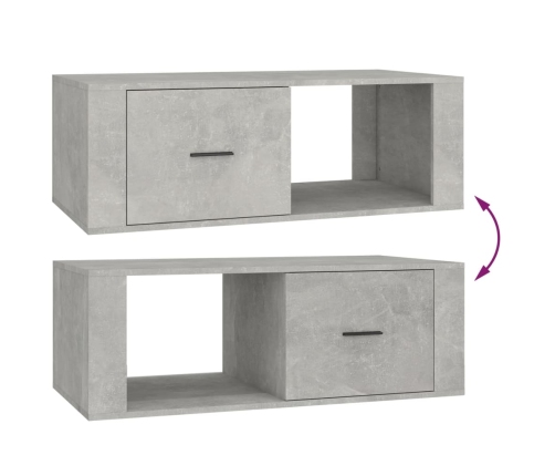 Mesa de centro madera contrachapada gris hormigón 100x50,5x35cm