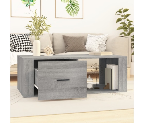 Mesa de centro madera contrachapada gris Sonoma 100x50,5x35 cm