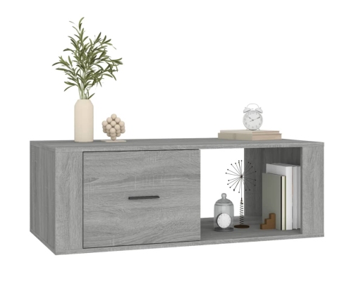 Mesa de centro madera contrachapada gris Sonoma 100x50,5x35 cm