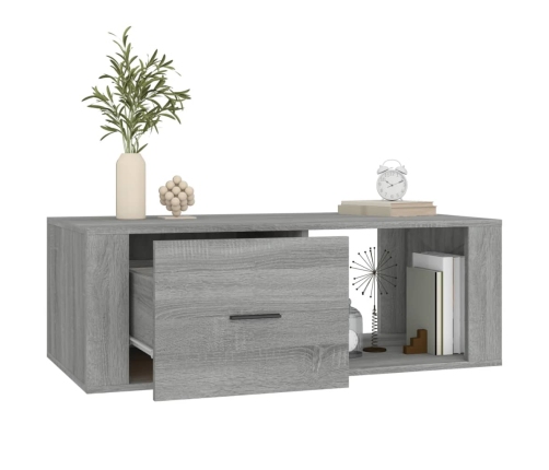 Mesa de centro madera contrachapada gris Sonoma 100x50,5x35 cm