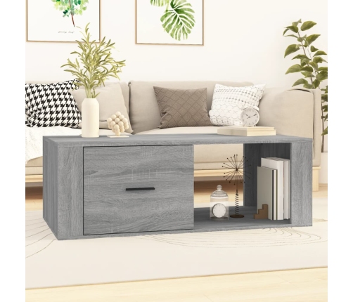 Mesa de centro madera contrachapada gris Sonoma 100x50,5x35 cm