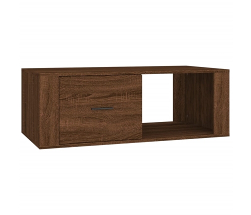 vidaXL Mesa de centro madera contrachapada marrón roble 100x50,5x35 cm