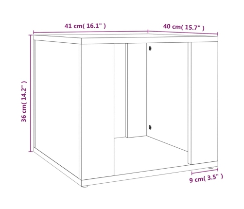 vidaXL Mesita de noche madera contrachapada blanco 41x40x36 cm