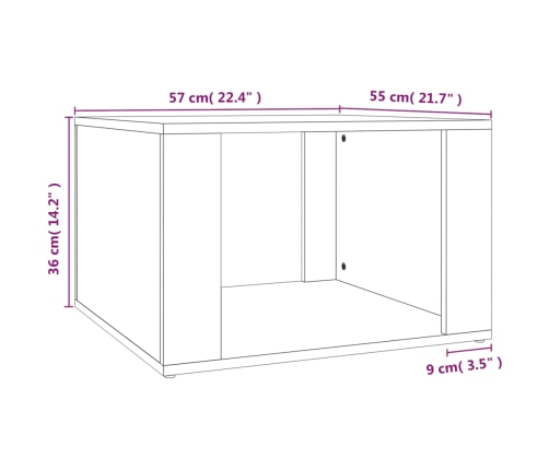 vidaXL Mesita de noche madera contrachapada blanco 57x55x36 cm