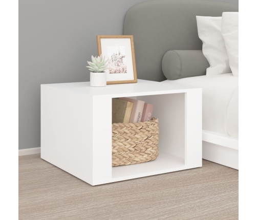 vidaXL Mesita de noche madera contrachapada blanco 57x55x36 cm