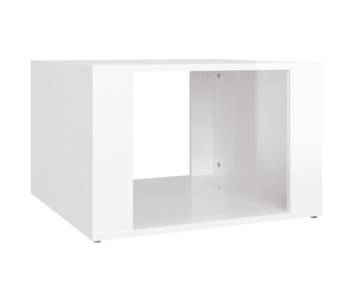 vidaXL Mesita de noche madera contrachapada blanco brillo 57x55x36 cm