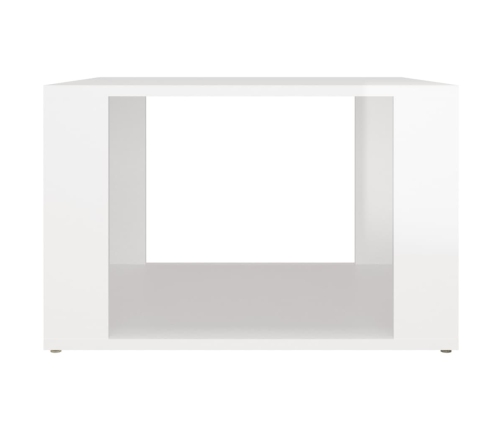 vidaXL Mesita de noche madera contrachapada blanco brillo 57x55x36 cm