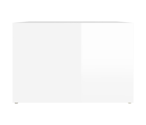 vidaXL Mesita de noche madera contrachapada blanco brillo 57x55x36 cm