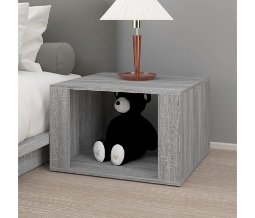 Mesita de noche madera contrachapada gris Sonoma 57x55x36 cm