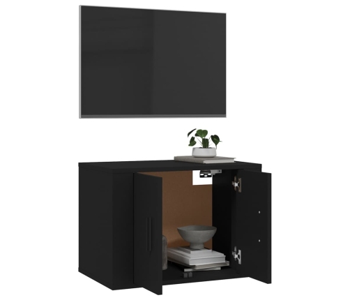 Mueble para TV de pared negro 57x34,5x40 cm