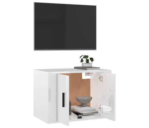 Mueble para TV de pared blanco brillante 57x34,5x40 cm