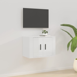 Mueble para TV de pared blanco brillante 57x34,5x40 cm