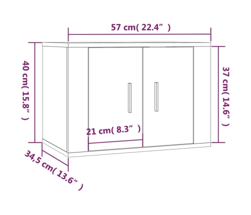 vidaXL Mueble para TV de pared roble Sonoma 57x34,5x40 cm