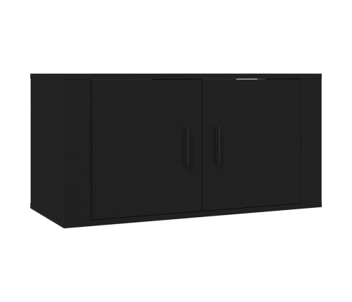 Mueble para TV de pared negro 80x34,5x40 cm