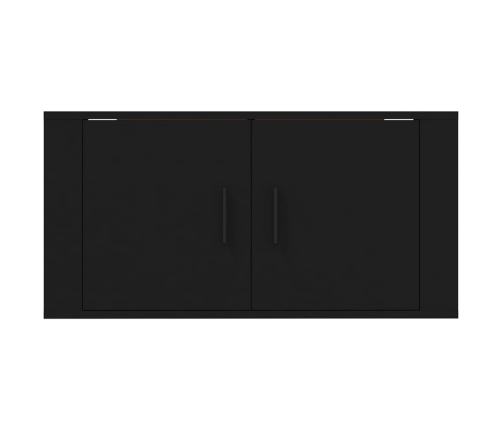 Mueble para TV de pared negro 80x34,5x40 cm