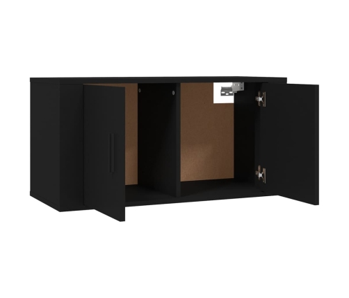 Mueble para TV de pared negro 80x34,5x40 cm