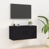 Mueble para TV de pared negro 80x34,5x40 cm