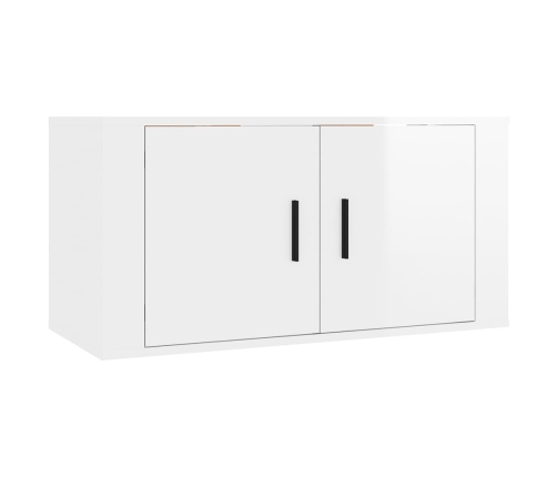 vidaXL Mueble para TV de pared blanco brillante 80x34,5x40 cm