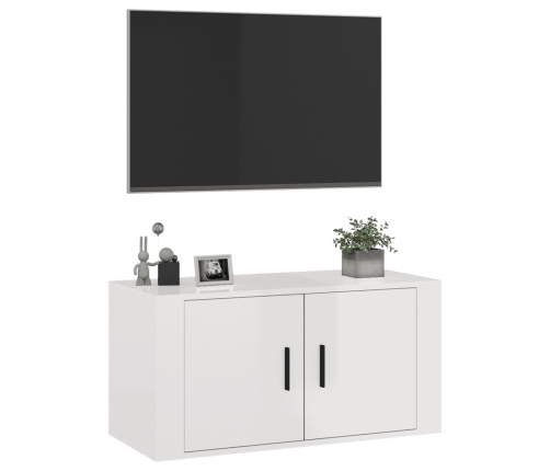 vidaXL Mueble para TV de pared blanco brillante 80x34,5x40 cm