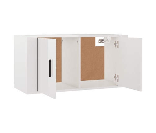 Mueble para TV de pared blanco brillante 80x34,5x40 cm