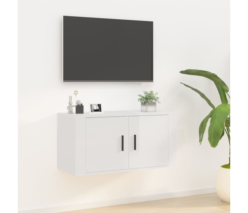 vidaXL Mueble para TV de pared blanco brillante 80x34,5x40 cm