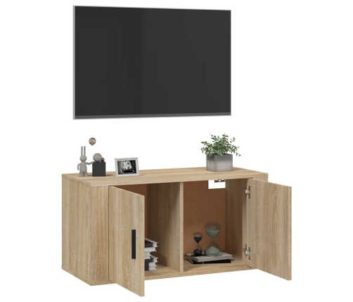 vidaXL Mueble para TV de pared roble Sonoma 80x34,5x40 cm