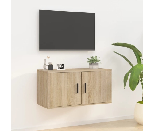 vidaXL Mueble para TV de pared roble Sonoma 80x34,5x40 cm