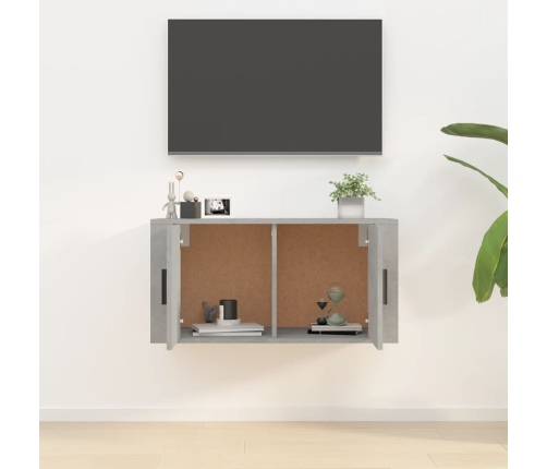 Mueble para TV de pared gris hormigón 80x34,5x40 cm