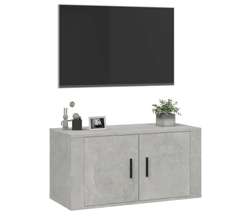 Mueble para TV de pared gris hormigón 80x34,5x40 cm