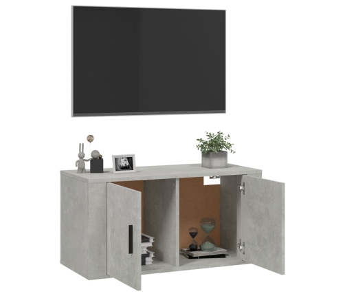 Mueble para TV de pared gris hormigón 80x34,5x40 cm