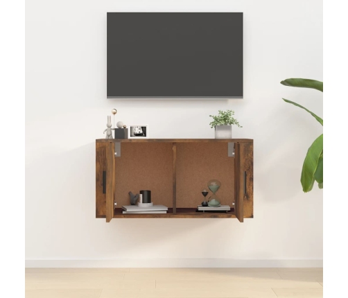 Mueble para TV de pared roble ahumado 80x34,5x40 cm