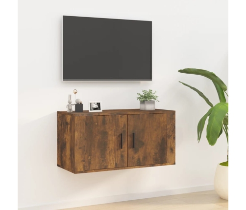 Mueble para TV de pared roble ahumado 80x34,5x40 cm